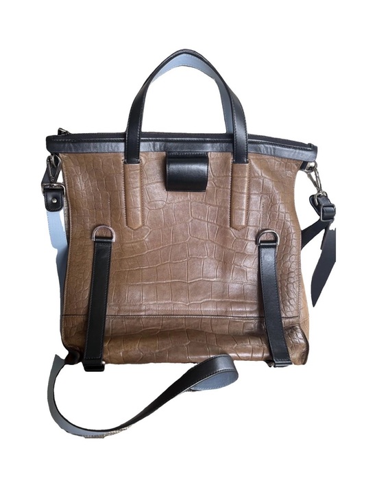 Jimmy Choo Handbags - Jimmy Choo Pimlico N/S Convertible Tote Bag Cognac Croc Embossed Leather Work